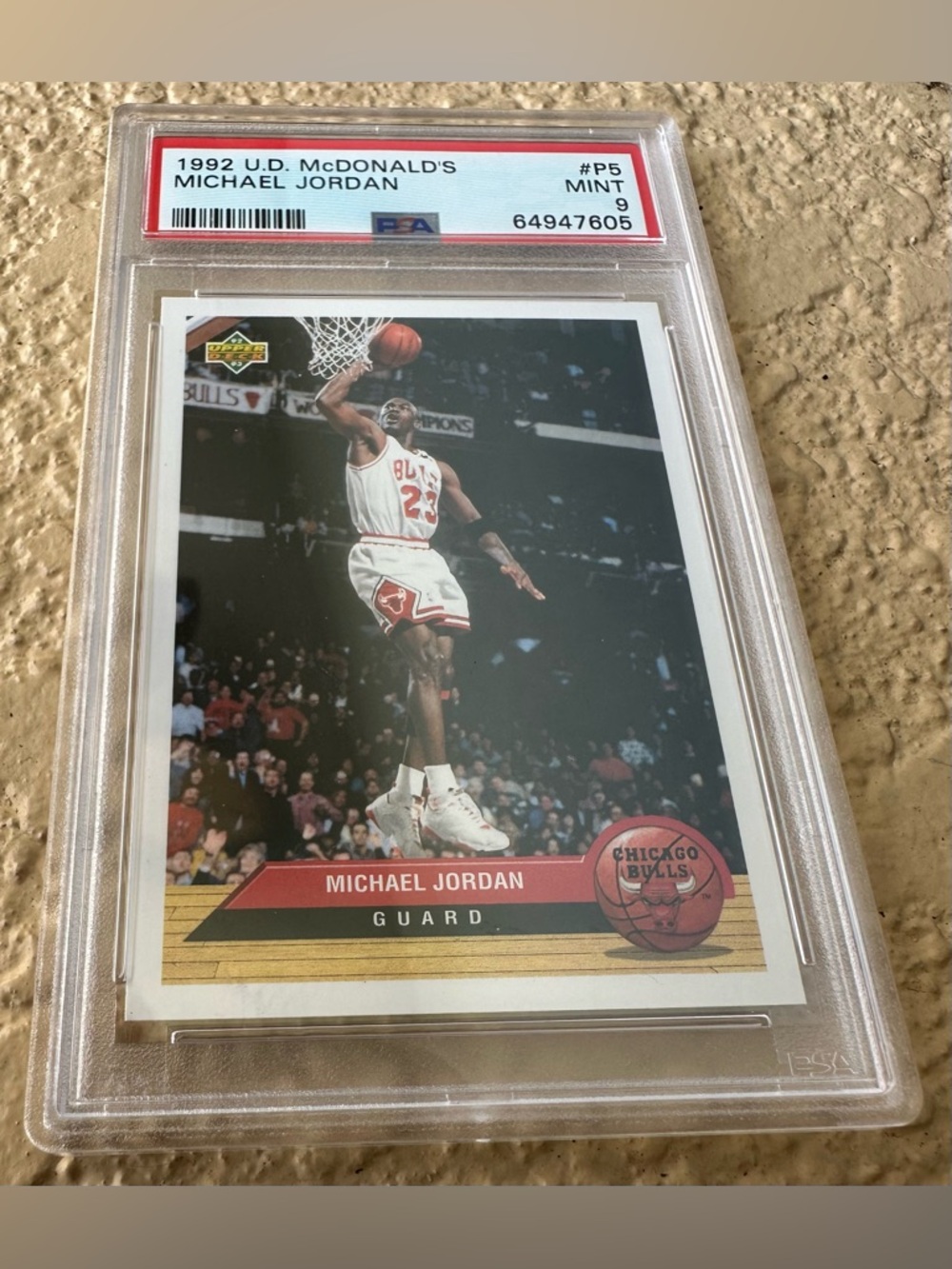 1992 Upper Deck McDonald’s Michael Jordan #P5 Chicago Bulls PSA 9 Mint
